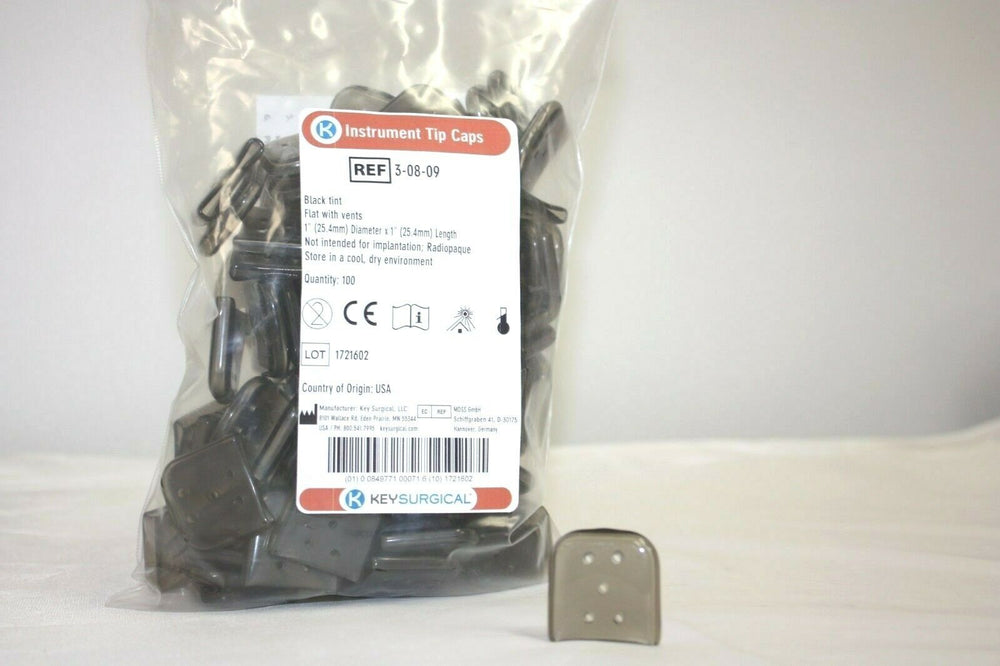 
                  
                    Instrument Tip Caps, Black tint flat with vents, Qty 100 1" X 1" (166GS)
                  
                