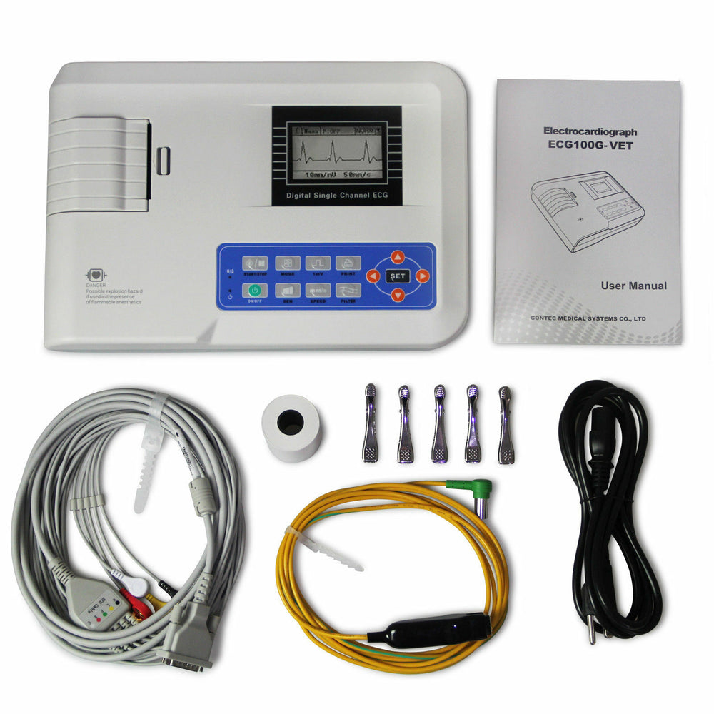KM100G VET Veterinary ECG/EKG Machine Single-Channel Electrocardiograph