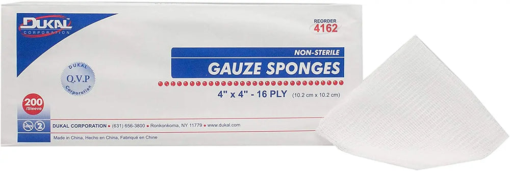 Dukal 4162 Gauze Sponges 4" x 4" White Gauze Dressing | KeeboMed