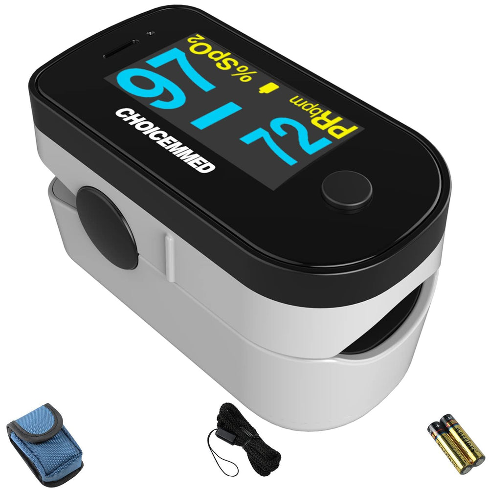 CHOICEMMED Black Dual Color OLED Finger Pulse Oximeter - Blood Oxygen Saturation