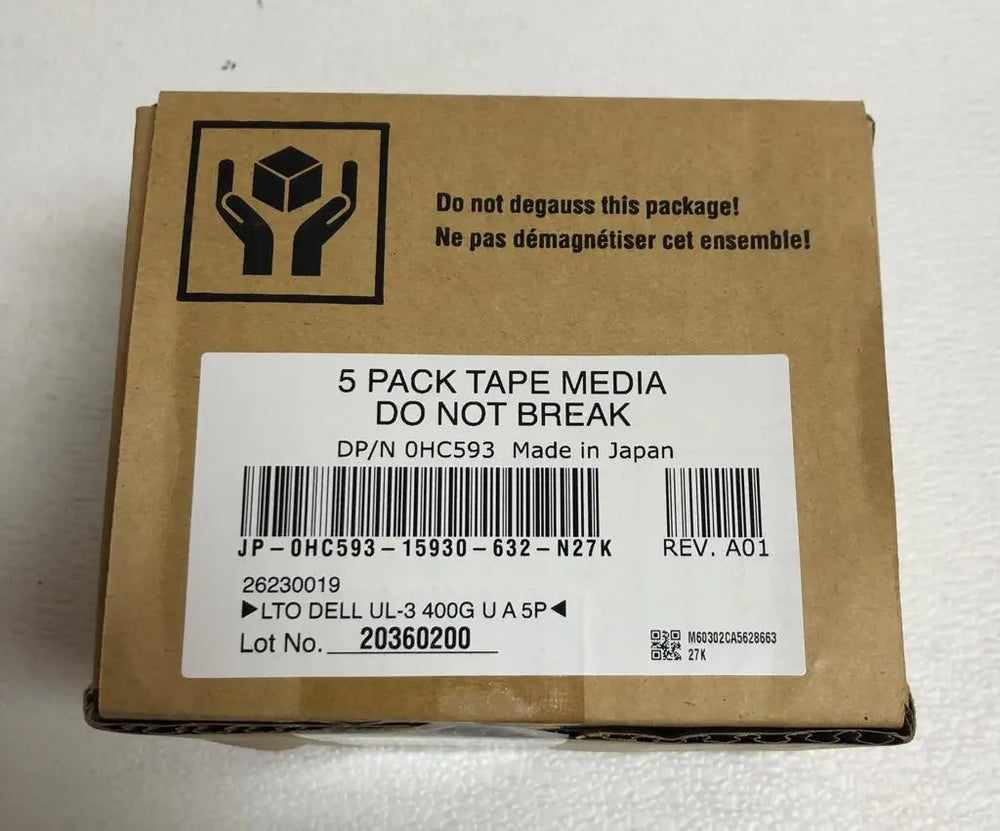 
                  
                    Dell LTO Ultrium 3 Data Cartridge 400GB Native 800GB Compressed | KeeboMed
                  
                