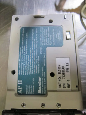 
                  
                    BAXTER I Pumps AP II 2L3105 IV Infusion Pump with Key, Bag Cover, Probe Wand
                  
                