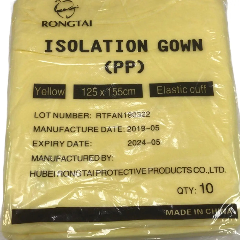 Rongtai Yellow Isolation Gown (PP),