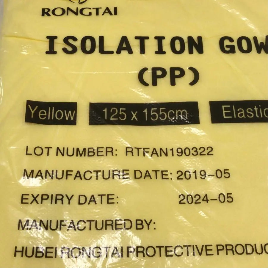 
                  
                    Rongtai Yellow Isolation Gown (PP), Elastic Cuff
                  
                