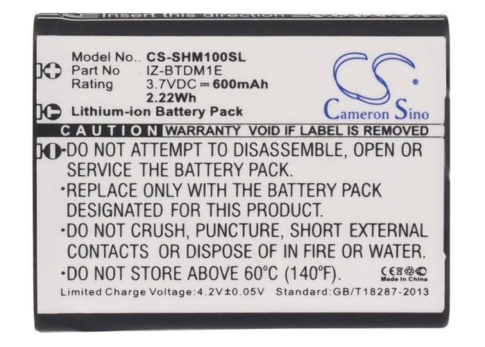 
                  
                    CS-SHM100SL Medical Replacement Battery for Sharp
                  
                