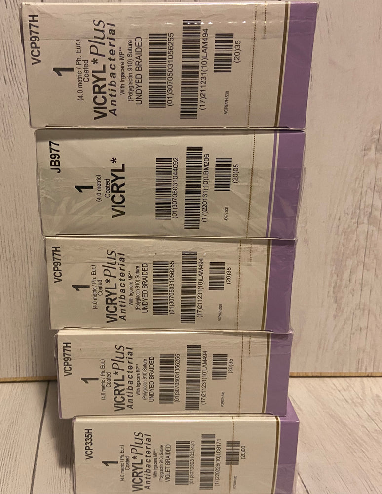 Ethicon 1 VICRYL PLUS Undyed Braided Polyglactin 910 Suture VCP977H