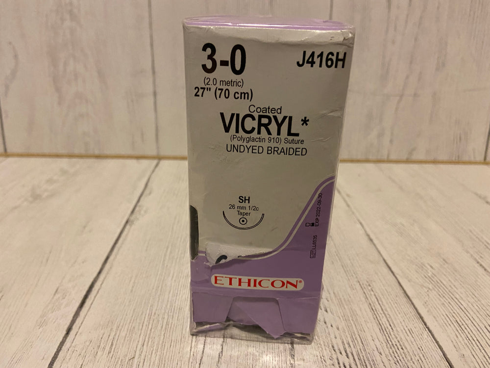 Ethicon 3-0 VICRYL Undyed Braided Polyglactin 910 Suture J416H