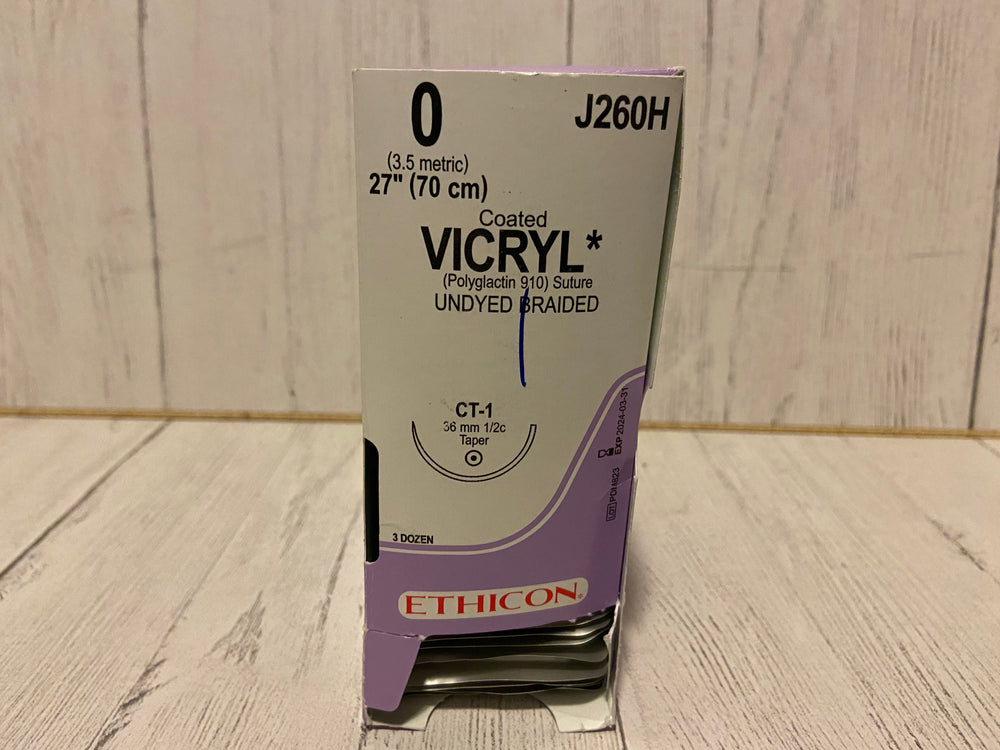 
                  
                    Ethicon 0 VICRYL Undyed Braided Polyglactin 910 Suture J260H Sold Individually
                  
                