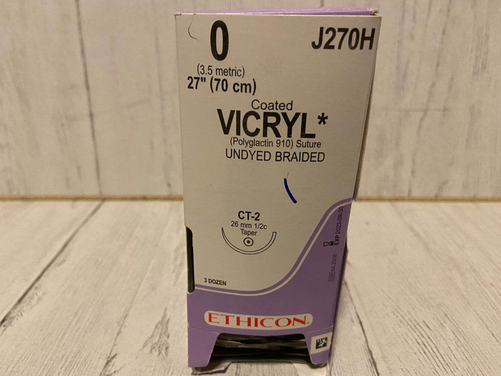 
                  
                    Ethicon 0 VICRYL Undyed Braided Polyglactin 910 Suture J270H Sold Individually
                  
                