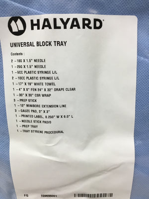 
                  
                    Halyard Universal Block Tray
                  
                