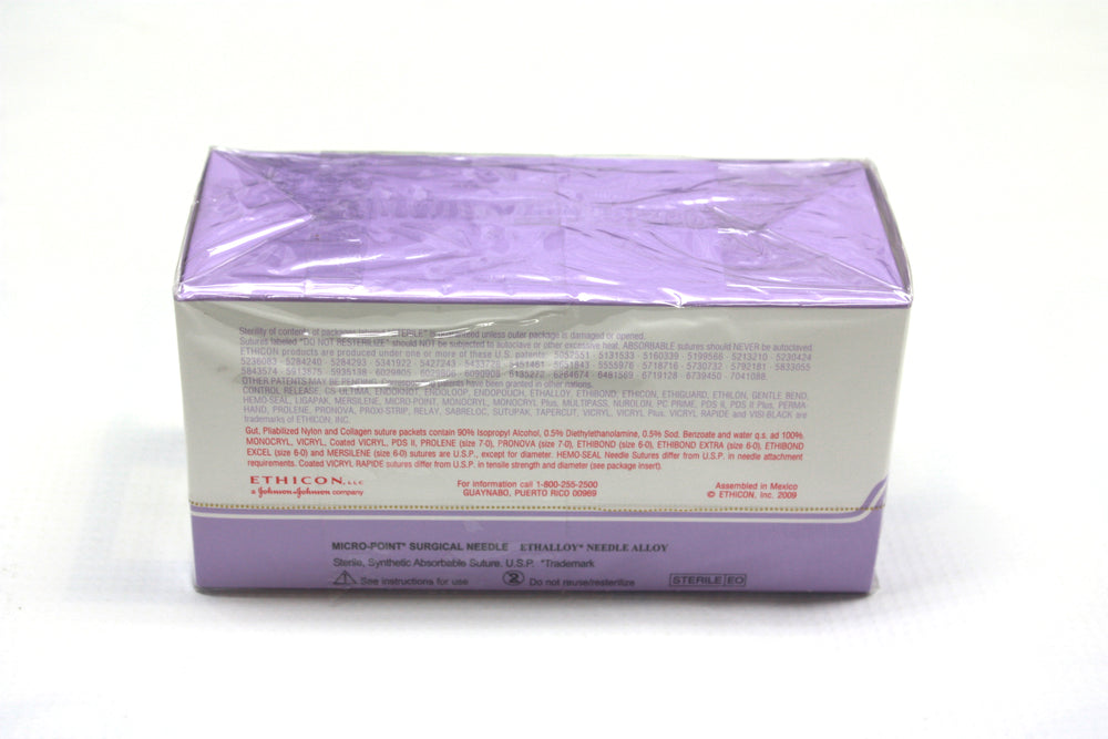 
                  
                    Ethicon Coated Vicryl Sutures, Violet Braided, Spatula Needle
                  
                