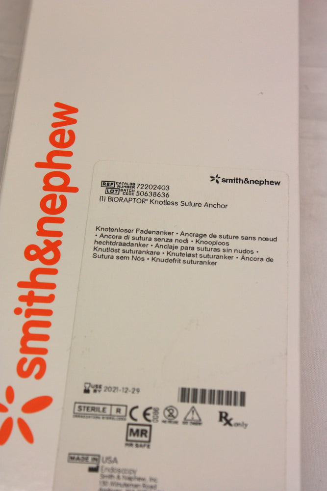 
                  
                    Smith & Nephew Bioraptor Knotless Suture Anchor
                  
                