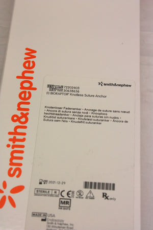 
                  
                    Smith & Nephew Bioraptor Knotless Suture Anchor
                  
                