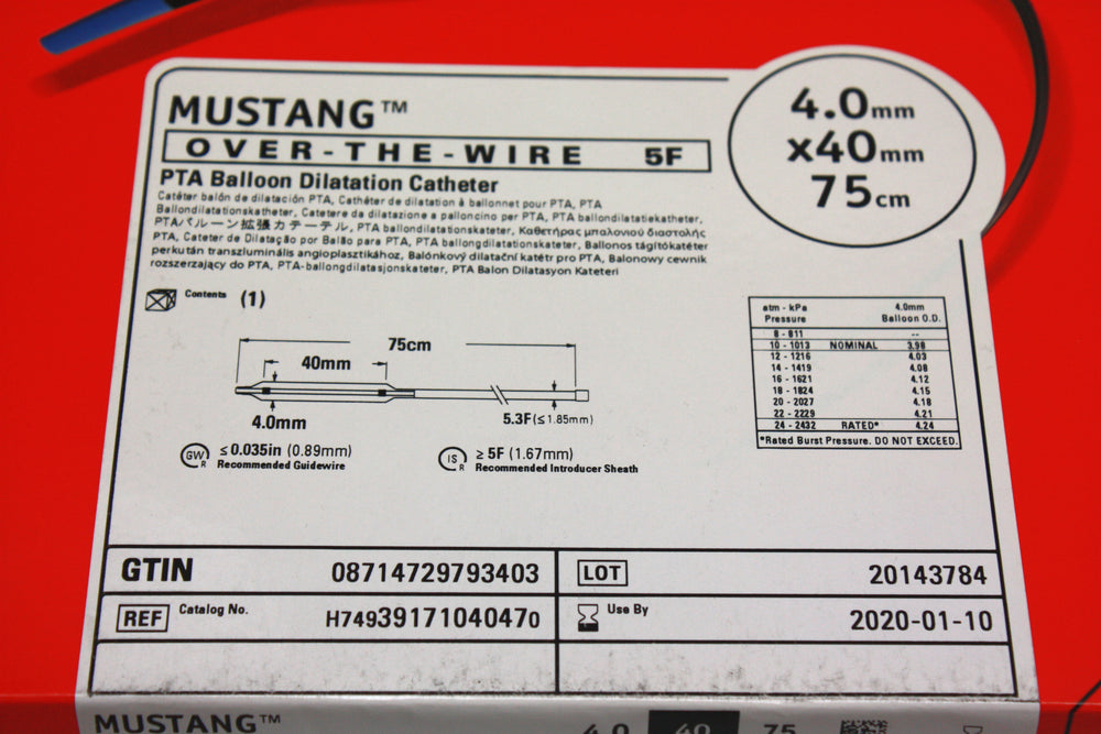 
                  
                    Mustang Over-the-Wire PTA Balloon Dilatation Catheter 4.0mm
                  
                