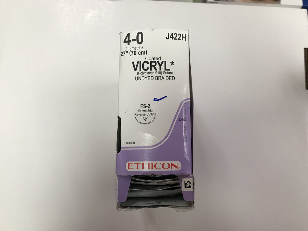 
                  
                    Copy of Ethicon Coated Vicryl (Undyed Braided) Sutures 3/0
                  
                