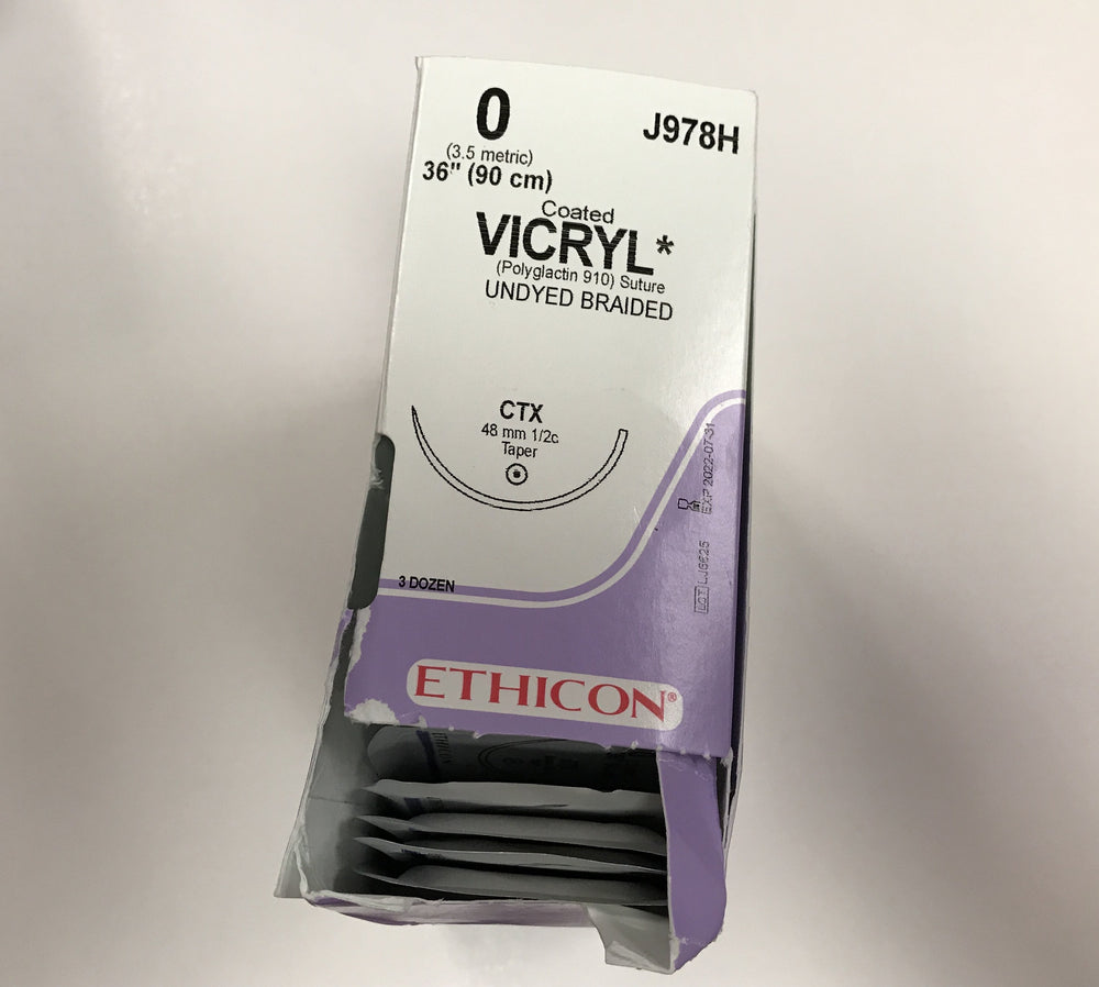 
                  
                    Copy of Ethicon Coated Vicryl (Undyed Braided) Sutures 3/0
                  
                