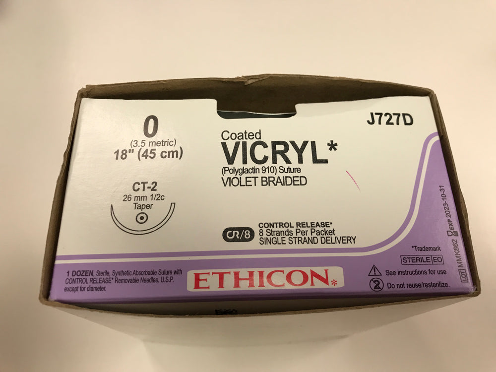 
                  
                    Ethicon Coated Vicryl (Undyed Braided) Sutures 2/0
                  
                