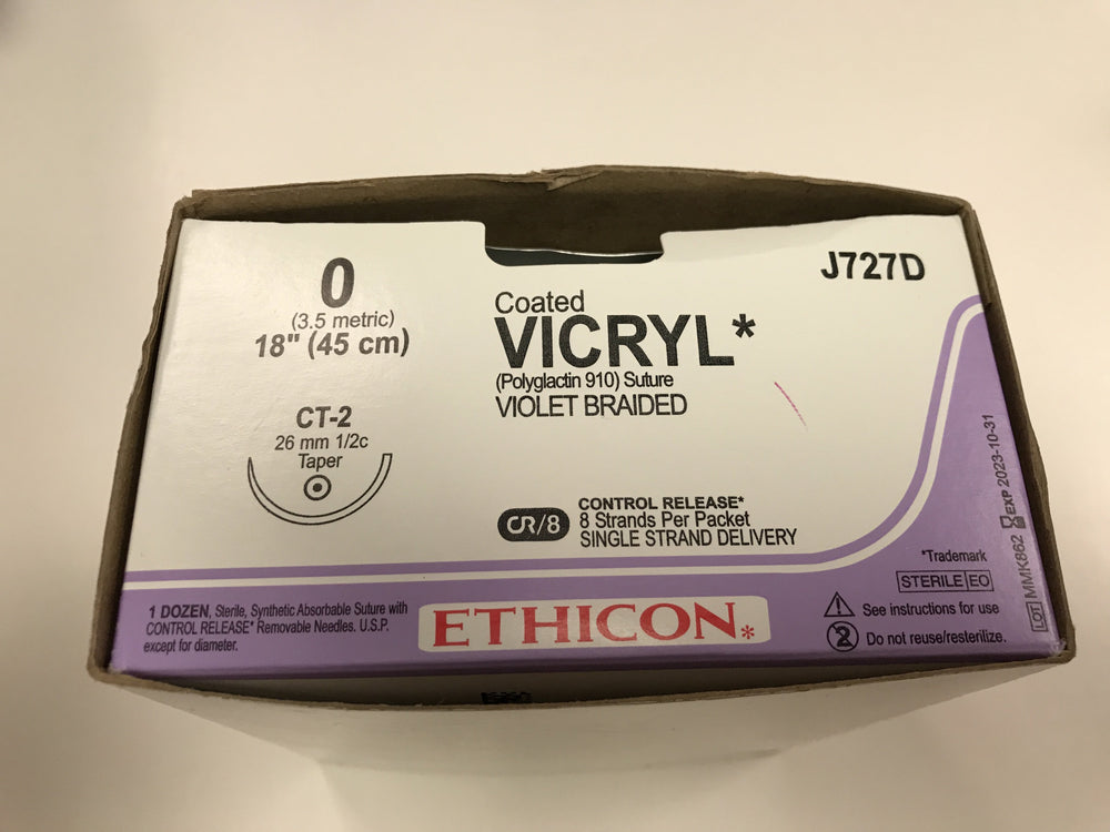 
                  
                    Copy of Ethicon Coated Vicryl (Undyed Braided) Sutures 3/0
                  
                
