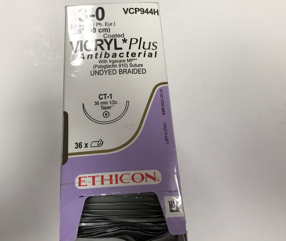 
                  
                    Copy of Ethicon Coated Vicryl (Undyed Braided) Sutures 3/0
                  
                
