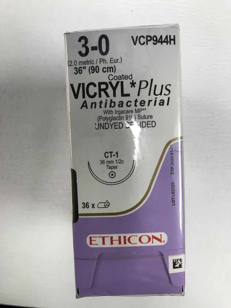 
                  
                    Copy of Ethicon Coated Vicryl (Undyed Braided) Sutures 3/0
                  
                