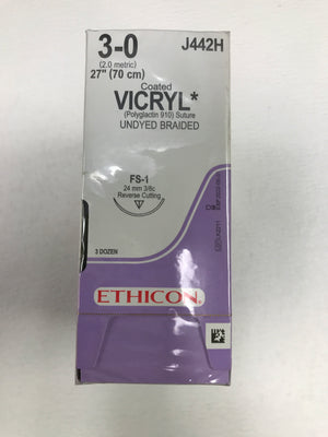 
                  
                    Ethicon Coated Vicryl (Undyed Braided) Sutures 2/0
                  
                