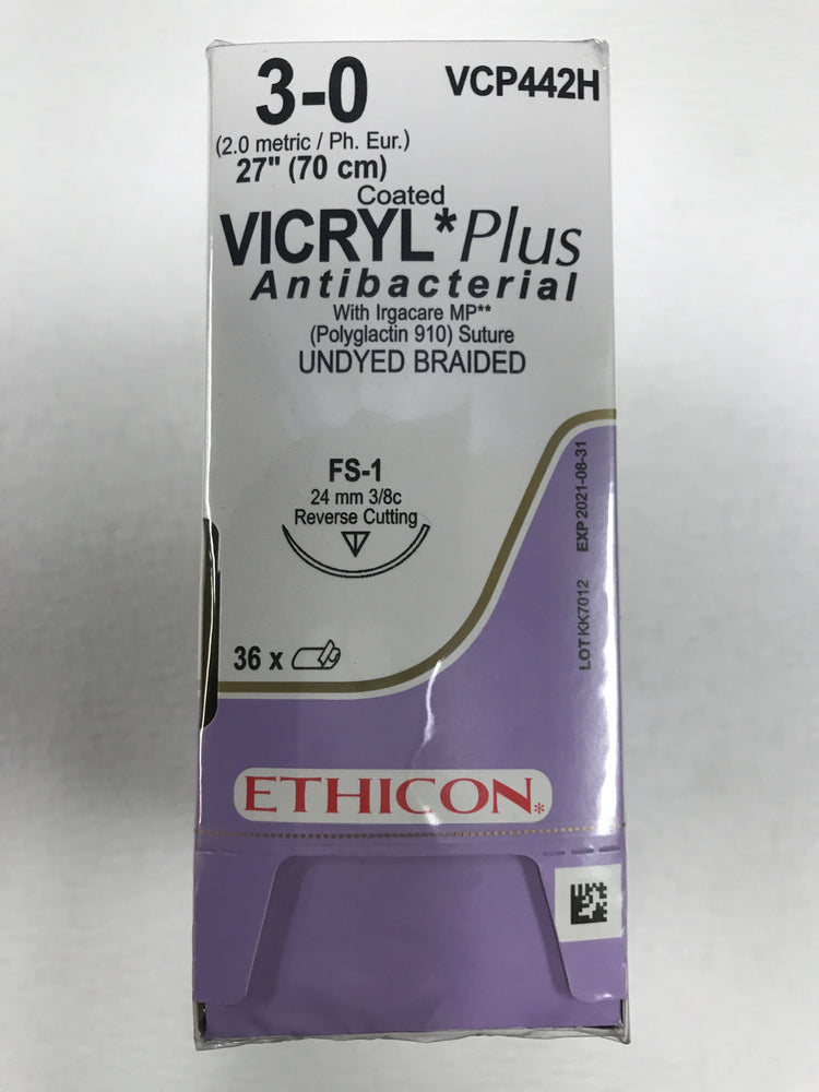 
                  
                    Copy of Ethicon Coated Vicryl (Undyed Braided) Sutures 3/0
                  
                
