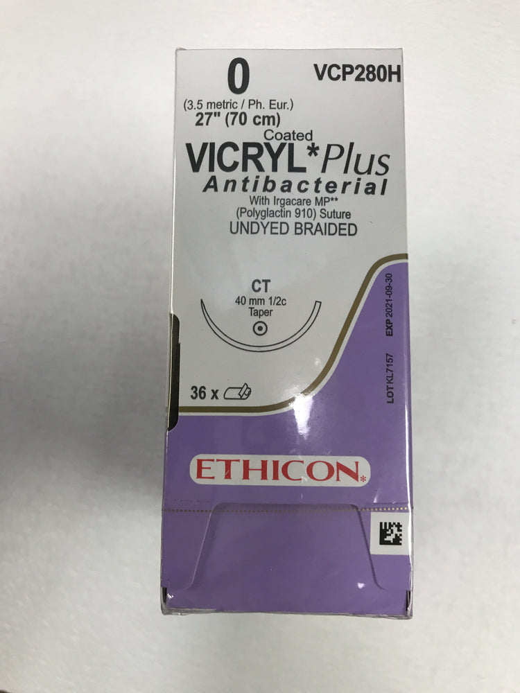 
                  
                    Copy of Ethicon Coated Vicryl (Undyed Braided) Sutures 3/0
                  
                