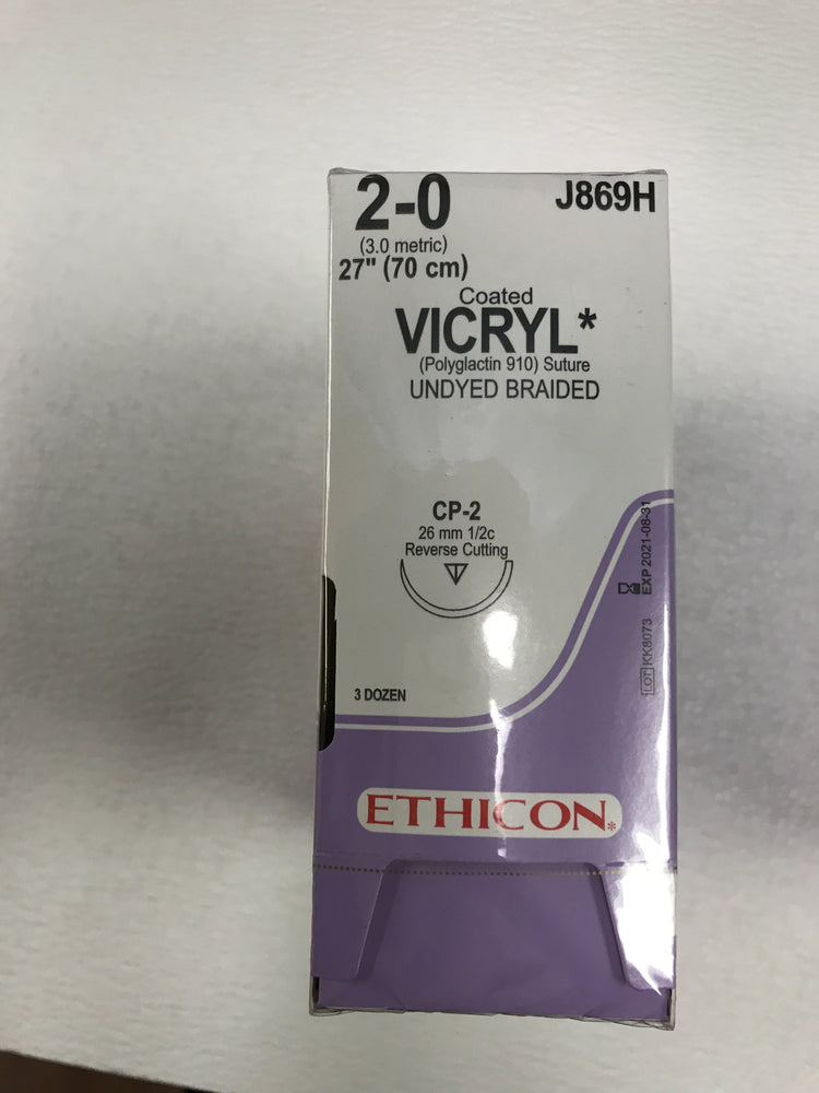 
                  
                    Copy of Ethicon Coated Vicryl (Undyed Braided) Sutures 3/0
                  
                