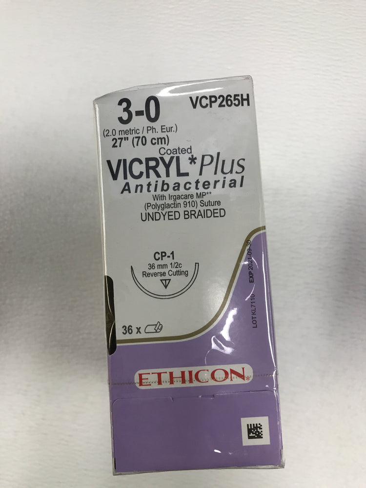 
                  
                    Copy of Ethicon Coated Vicryl (Undyed Braided) Sutures 3/0
                  
                