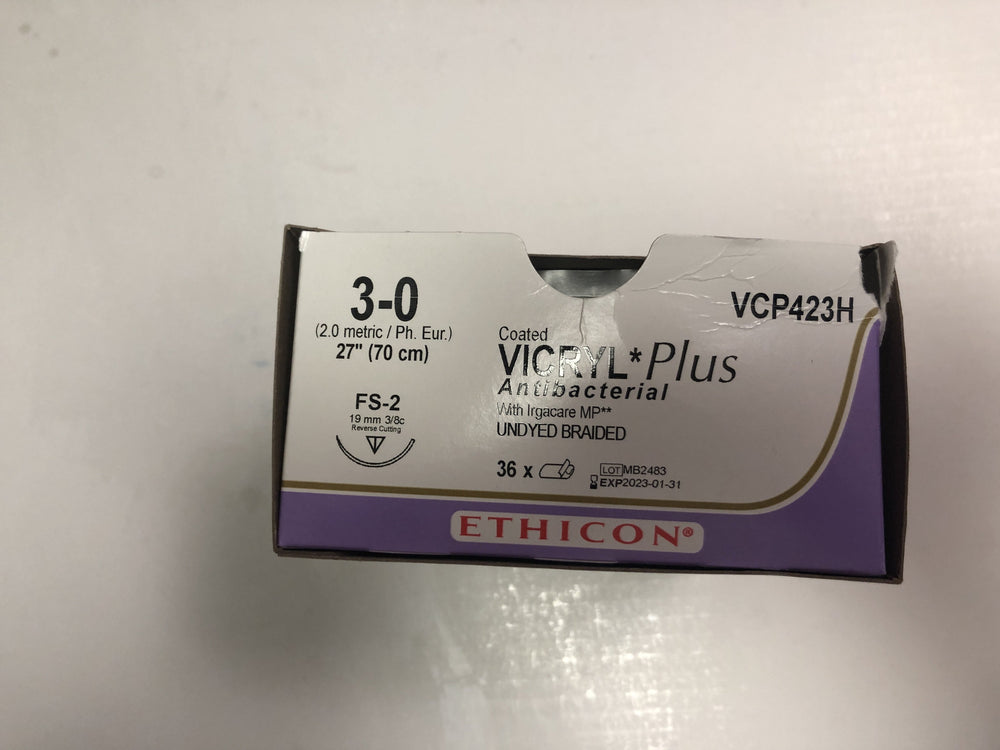
                  
                    Copy of Ethicon Coated Vicryl (Undyed Braided) Sutures 3/0
                  
                