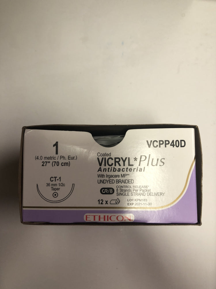 
                  
                    Copy of Ethicon Coated Vicryl (Undyed Braided) Sutures 3/0
                  
                