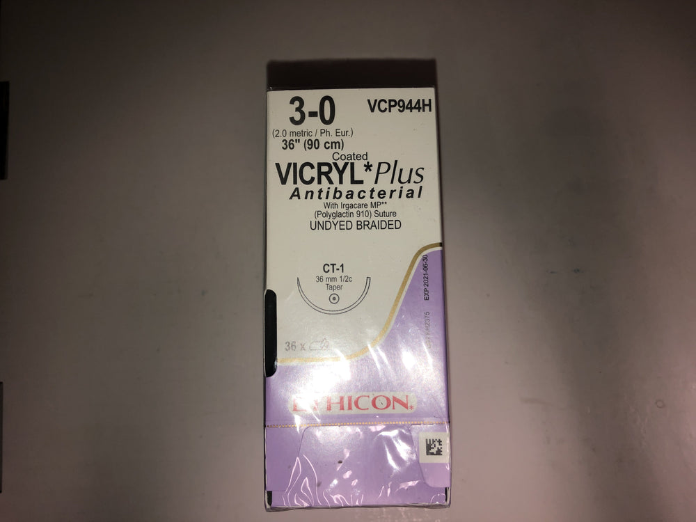 
                  
                    Copy of Ethicon Coated Vicryl (Undyed Braided) Sutures 3/0
                  
                
