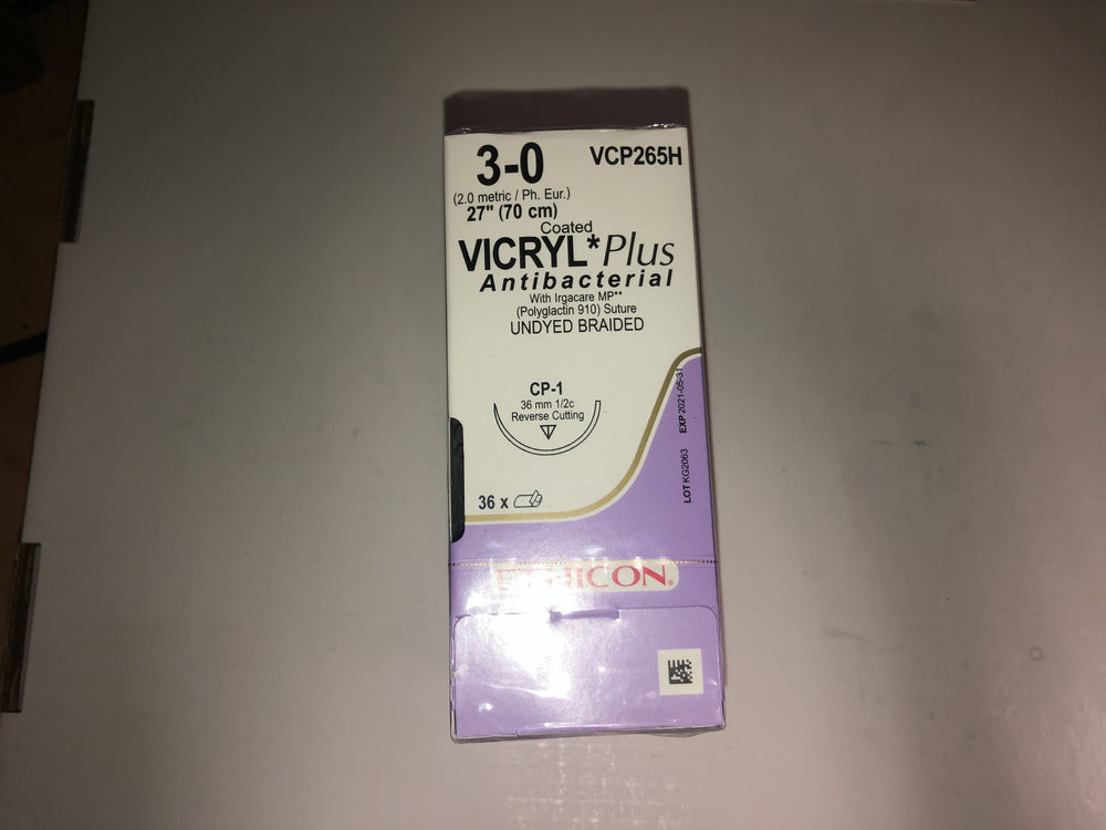 
                  
                    Copy of Ethicon Coated Vicryl (Undyed Braided) Sutures 3/0
                  
                