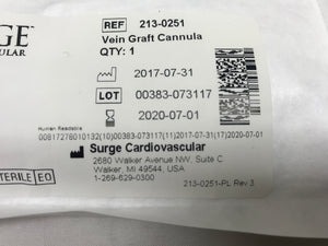 
                  
                    Surge Cardiovascular Vein Graft Cannula
                  
                