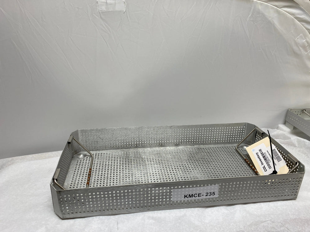 
                  
                    Large 21" L x 10" W x 3" H Metal Sterilization Tray with Handles | KMCE-235
                  
                