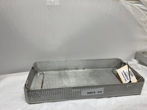 
                  
                    Large 21" L x 10" W x 3" H Metal Sterilization Tray with Handles | KMCE-235
                  
                