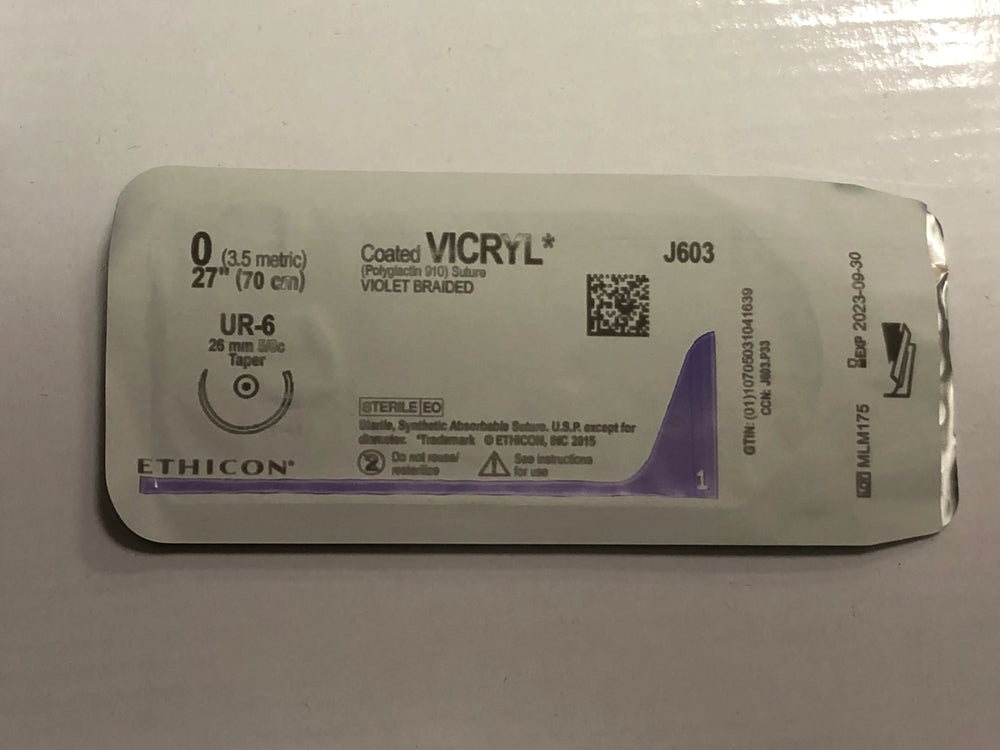 
                  
                    Ethicon Coated Vicryl Sutures, Violet Braided
                  
                