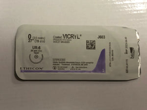 
                  
                    Ethicon Coated Vicryl Sutures, Violet Braided
                  
                