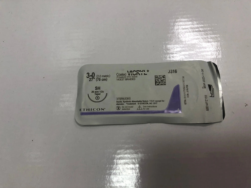 
                  
                    Ethicon Coated Vicryl Sutures, Violet Braided
                  
                