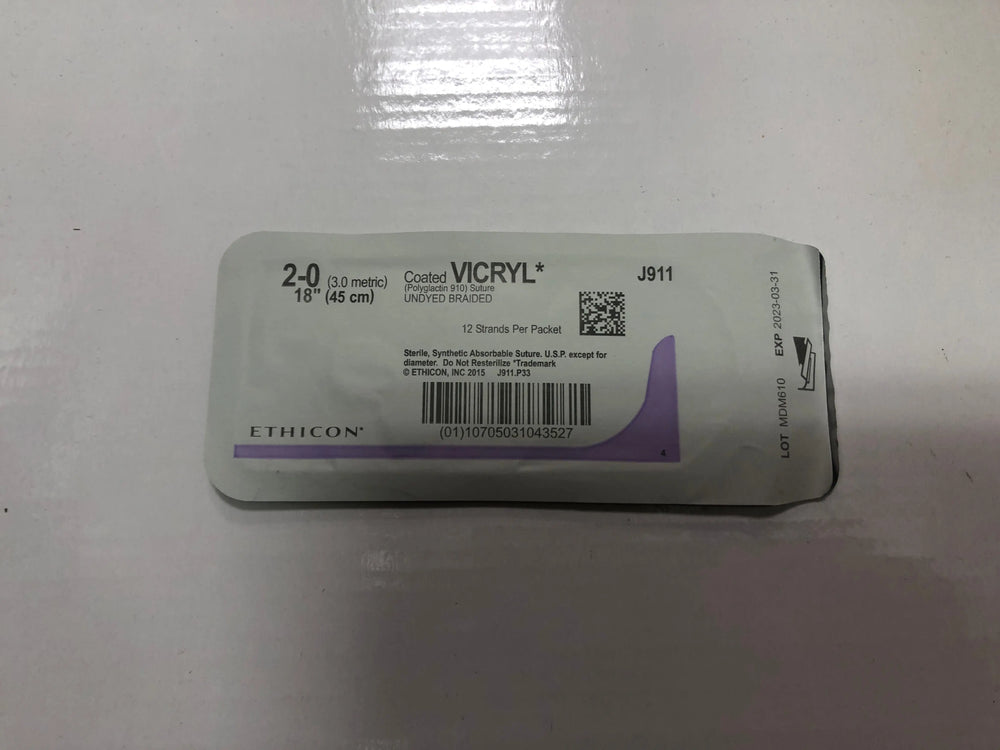 
                  
                    Ethicon Coated Vicryl Sutures, Violet Braided
                  
                