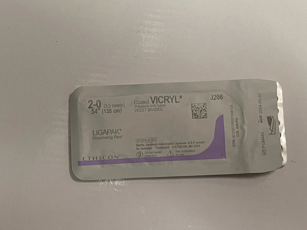 
                  
                    Ethicon Coated Vicryl Sutures, Violet Braided
                  
                