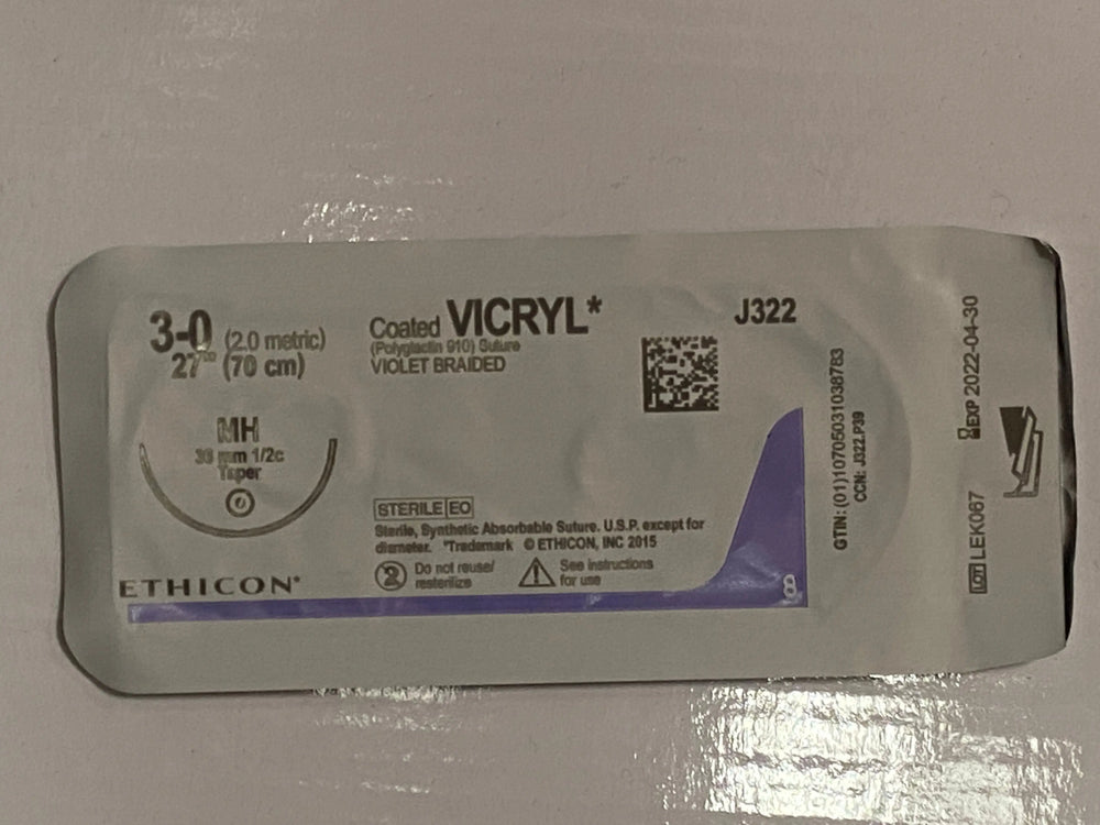 
                  
                    Ethicon Coated Vicryl Sutures, Violet Braided
                  
                
