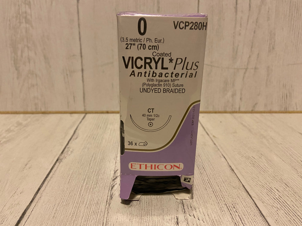 Ethicon 0 VICRYL PLUS Undyed Braided Polyglactin 910 Suture VCP280H Sold Individually