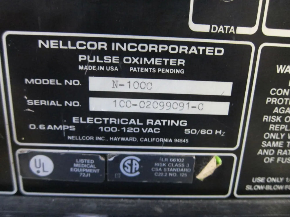 
                  
                    Nellcor N-100C Pulse Oximeter
                  
                