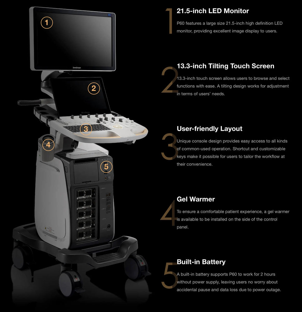 
                  
                    SonoScape P60 Trolley Color Doppler
                  
                