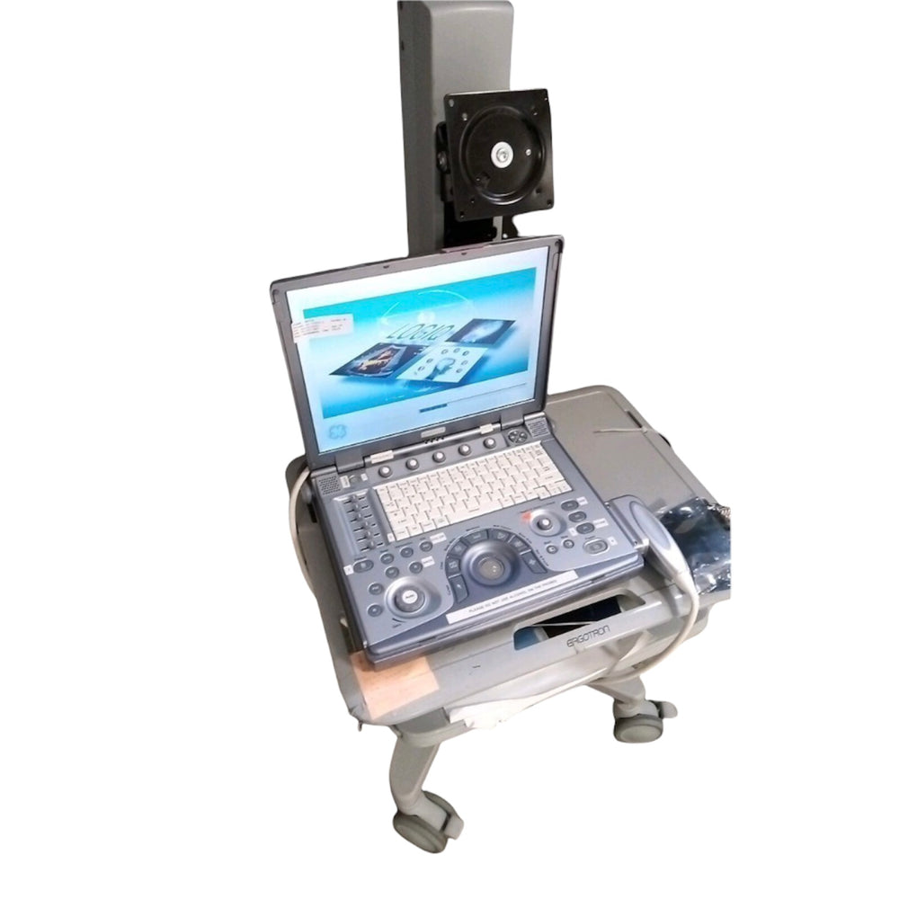 Used GE LOGIQ E Portable Ultrasound with 12L Probe and Trolley | KeeboMed Portable Ultrasound Machines for Sale