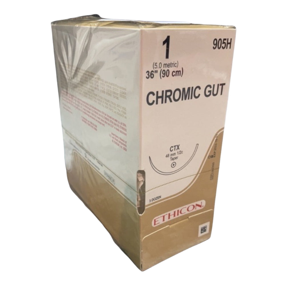 Ethicon Absorbable Chromic Gut Size 1 Sutures CTX 44mm | KeeboMed