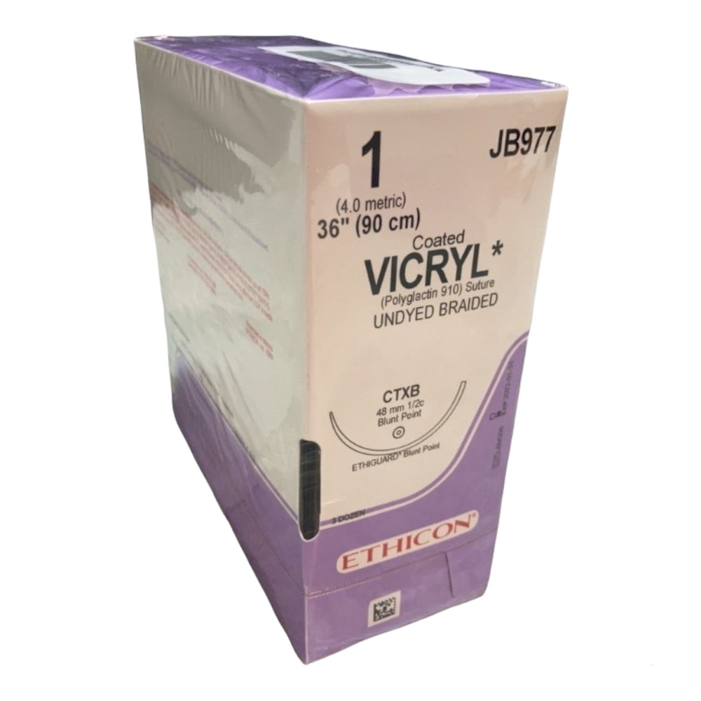Ethicon JB977 Coated Vicryl Polyglactin 910 Sutures Size 1 | KeeboMed
