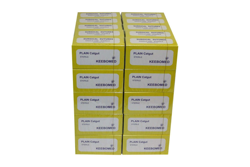 Plain Catgut Surgical Sutures - Lot of 50 | KeeboMed