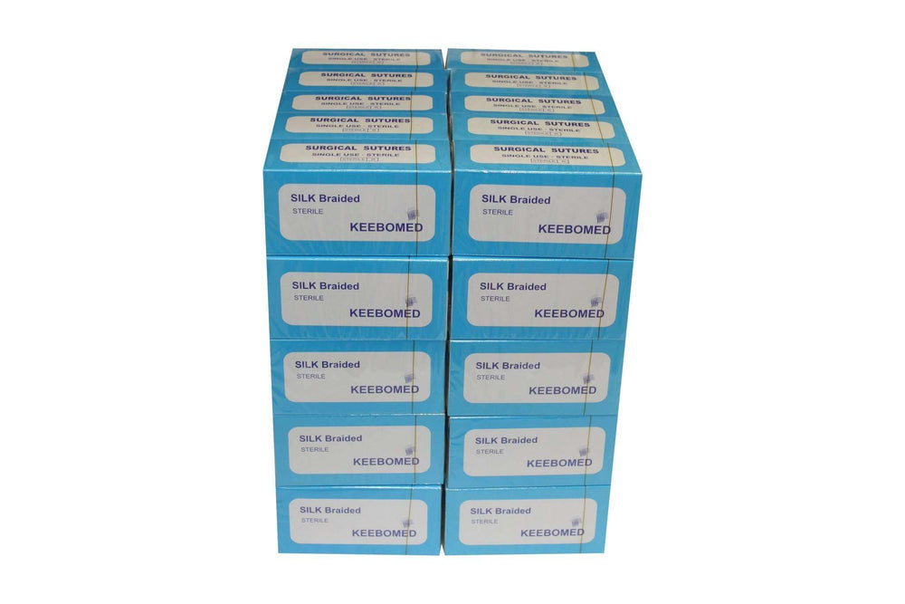 Lot of 50 Boxes - Surgical Sutures Silk Braided | KeeboMed